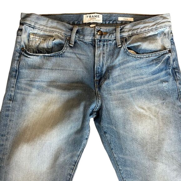 Frame Denim L'Homme Straight Leg Jeans in RINCON Light Blue Wash - Picture 4 of 9